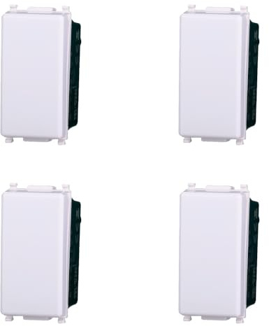 IXTRIMA Pulsante unipolare 1P 10A compatibile plana colore bianco EV1001 kit 4pz