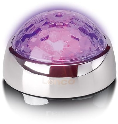 Lenco TTA-080SI - Record Weight - Support Weight - Turntable Stabiliser with RGB Light Effects - 250 g - with Disco Ball Effect - Silver