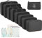 GIBOHOM Koffer Organizer Set 15-teilig, Wasserdicht Packing Cubes, Multifunktionale Travel Packwürfel, Kofferorganizer Packtaschen für Koffer, Reise Organizer Set mit Kleidertaschen,Schwarz