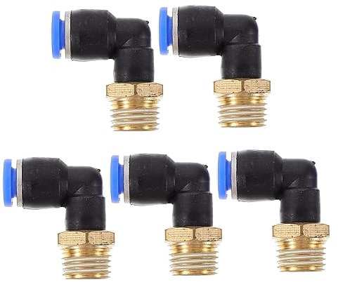 Garneck 5pezzi Raccordi Per Tubi Aria in Plastica Abs e Rame Connettori Innesto Rapido Per Sistemi Pneumatici Giunti Dritti Per Progetti Industriali