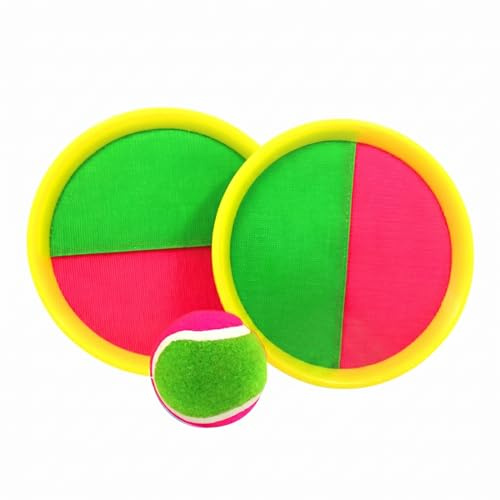 HAPZUR Gioco di Lancio e Cattura con Palle | Set 2 Paddle e 1 Palla | Outdoor per Bambini | Gioco da Spiaggia Giardino | Sviluppa Motricità e Coordinazione