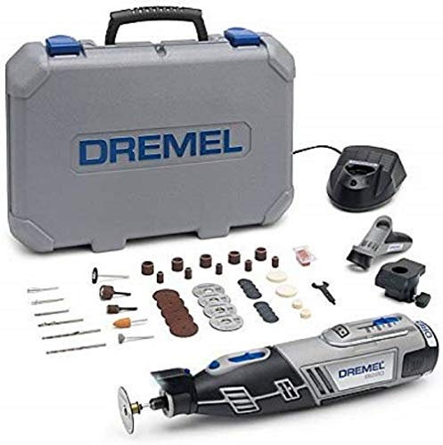 Dremel 8220 Multiherramienta Inalámbrica a Batería Li-ion (12V 1.3Ah) - Kit con 2 Complementos, 45 Accesorios, Maletín, Velocidad Variable 5.000-35.000 rpm, Color Negro