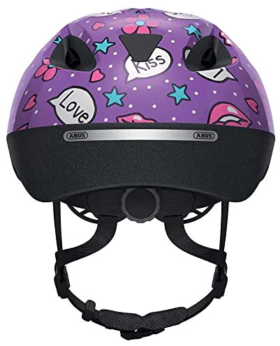 ABUS Kinderhelm Smooty 2.0 - Robuster Fahrradhelm für Kleinkinder im Beifahrersitz - für Mädchen und Jungen - Lila mit Muster, Größe M