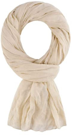 ALLEE DU FOULARD Bufanda Fular Pañuelo Estola Chal 100% Algodón – Beis - Tamaño 200 X 110 CM – Mujer y Hombre - Cómodo y Ligero