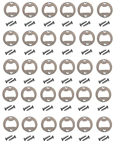 30 Stück Bieröffner Bierflaschenöffner Rund Flaschenöffner Bieröffner Metall Flaschenöffner aus Eisen Durchmesser: 39,5 Mm,Dauerhaft, Verdicken,mit Schrauben, für Bar, Familien, Restraunt