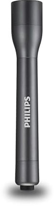 Philips SFL4002T/10 - Linterna LED, 110 Lúmenes, Hasta 5 Horas de Reproducción, Resistente al Agua IPX4, Color Negro (2 Pilas AA Incluidas)