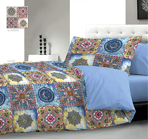 HomeLife Edredon Cama 135 Invierno 220x250 Edredon Nordico Invierno Cama 135 Hipoalergénico de 100% Poliéster | Edredon Termico Reversible Fantasía Mayólicas, Cama de 120 cm