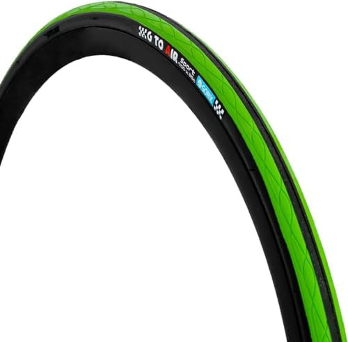 GORIX Road Bike Tire 700×23C 25c 28C 32c 35c Cycling Bicycle (Gtoair) (Black×Green(1 Tire), 700×25c)