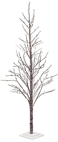 Magie di Natale Albero luminoso Glad, Ramo con led a luce calda Decorazione da interno (150 cm, Marrone Innevato)