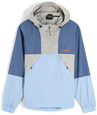 Spyder Men's Belford Windbreaker Anorak, Chambray, Medium
