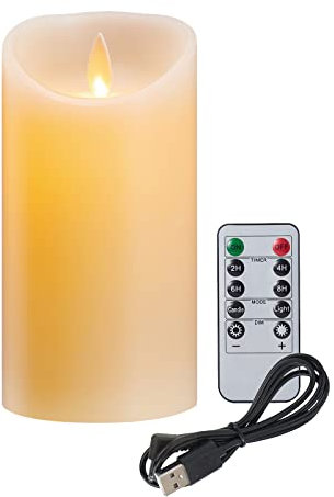 Koelaa Candele LED ricaricabili, alimentate a batteria, senza fiamma, con telecomando e timer, per feste, camere, Halloween, decorazioni natalizie (7,5 x 10 cm)