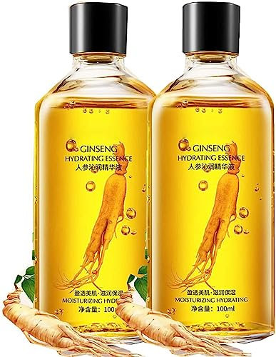 Sérum pour le visage au ginseng, essence anti-âge au collagène anti-rides minimiseur de pores, essence anti-âge polypeptide de ginseng, huile essentielle de ginseng, 100 ml (2 pièces)