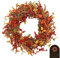 Couronnes d'automne pour Porte D'entrée, Décoration Automne, Porte Réaliste en Rotin Thanksgiving DayFront, Porte Feuilles D'érable Artificielles