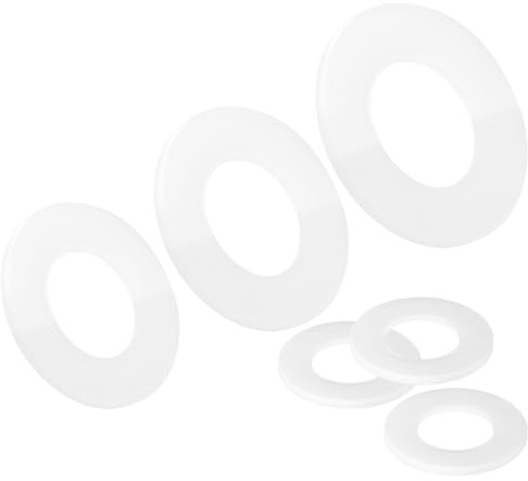 Qrity 20 PCS Nylon Flat Washers, M4 Round Spacer Washer, Tap Sealing Gasket Washers, Sealing Ring Washers, White Gasket, 4mm ID 9mm OD 1 mm Thick