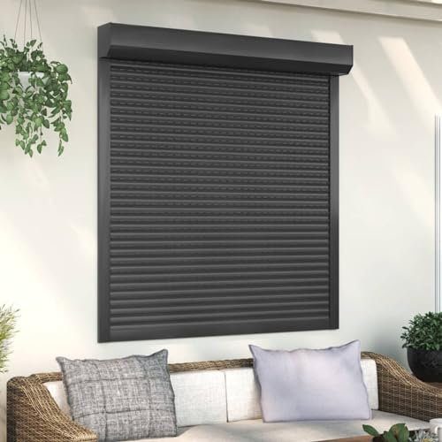ZEYUAN Tapparella Avvolgibile in Alluminio 130x140 cm Antracite,Articoli di ferramenta,Materiali da Costruzione,Serrande-144985