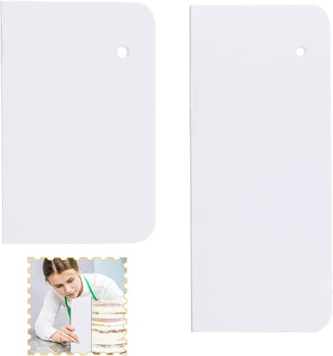 2Pcs Cake Smoother Scraper Set – Professional Cake Decorating Tools for Buttercream, Fondant, and Icing – Durable, Non-Stick Plastic Edge Smoother & Scraper Set for Cake Finishing