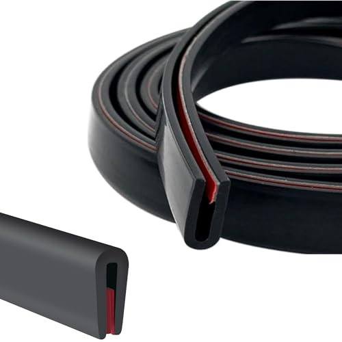 Protection des bords en forme de U pour tôles : 6 m, profilé de protection des bords, joint en caoutchouc autocollant pour portes de voiture, plaques métalliques, coins de table (6 m de longueur)