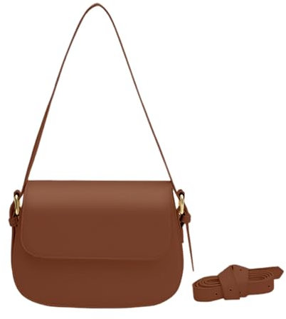 Mabecol Umhängetasche Damen, Kleine Handtasche PU Leder, Schultertasche Handtasche Klein, Umhängetasche Shopper Tasche für Alltag, Arbeit, Freizeit, Braun