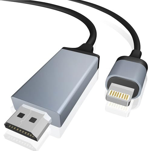GNUADZ Lightning auf HDMI-Kabel für iPhone auf 1080P Digitales TV-Übertragung Kabel Connector Kompatibel für iPhone 14 PRO Max/13/12/11/XS Max/XS/XR/X für TV Projektor Monitor,2M