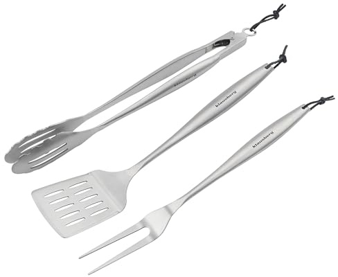Grillbestick-set, 3 delar, grillverktyg, BBQ bestickset, grilltillbehör set KLAUSBERG KB-7900