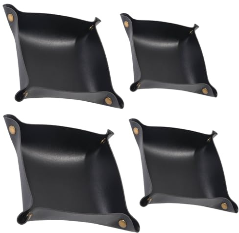 Bandejas de almacenamiento de piel con botones a presión, bandeja organizadora, bandeja de almacenamiento, compartimentos extraíbles, bandeja de almacenamiento para teléfono móvil, joyas, llaves