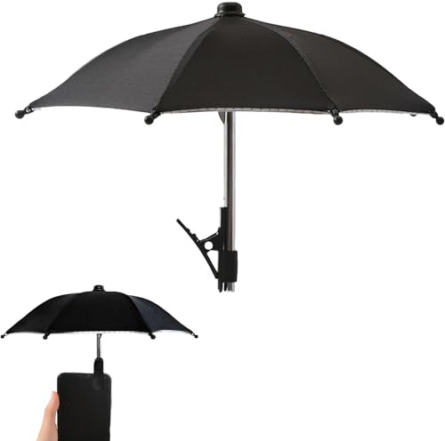 Leeneen Phone,Mini Tanning Outdoor Anti-Reflective Cell Phone Umbrella Sun Shade,Anti-Glare Sun Shade,Shade Cover Universal Fit for All Smartphones (black)