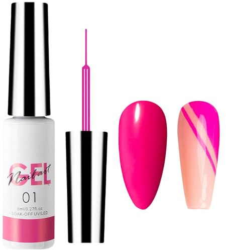 Light Pink Gel Nail Polish Liner - French Nail Art Design, UV Shellac Colour For Fineliner, Women's DIY Home Salon, Gel Colours For Nails