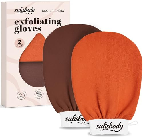 Exfoliating Glove - Korean Exfoliating Mitt, Fake Tan Remover, Body Scrubber, Dead Skin Remover, Self Tan Prep, Ingrown Hair Prevention, Deep Cleanse, Smooth Renewed Complexion, Spa Gift Idea