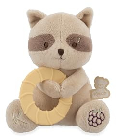 Kaloo - Peluche de mapache con anillo de dentición refrigerante - Juguete para bebés de microterciopelo y silicona flexible - Alivia las encías sensibles - Lavable - A partir de 6 meses - K208006