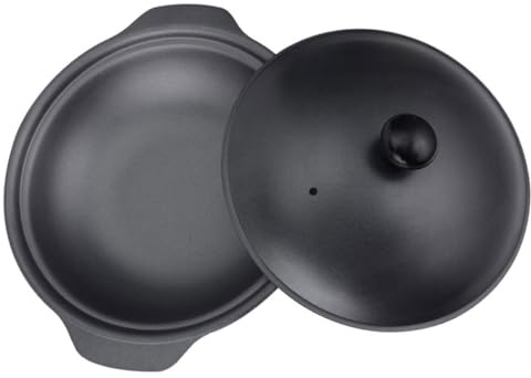 HOMSFOU Olla de Hierro Fundido 16 CM Tapa, Cazuela para Guisar y Cocinar Estofados, Utensilio para Cocina Casera y Reuniones Familiares