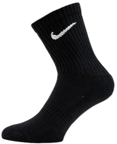 Nike Mixte Everyday Cushioned Lot de 3 paires de chaussettes, Noir (black/white) - 42 - 46 EU (Taille fabricant: L)