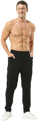 Hoerev - Pantaloni da uomo, per jogging, casual, in cotone, harem, Nero , S