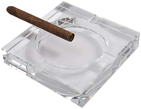 Ashtray - Crystal Cigar Ashtray With 4 Slots, Includes Gift Box