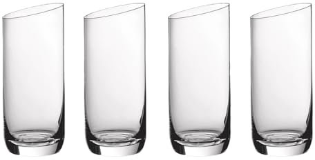 Villeroy & Boch Newmoon Vaso Largo Juego De 4 Claro, Apto Para Lavavajillas, Vasos Grandes Cristal, Set Vasos, Vidrio De Cristal
