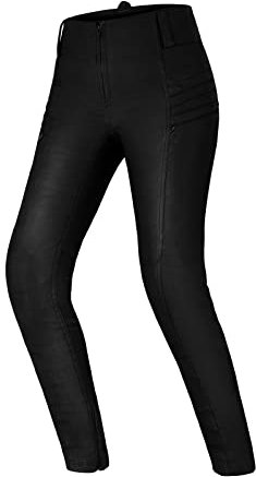 SHIMA NOX Motorrad Hose Damen mit Protektoren Jeggings Knieprotektoren Motorradhose Kurzgrößen Hosen Protektorenhose Textilhose Urban Stretch Lang (Frauen, Schwarz Wax, M)