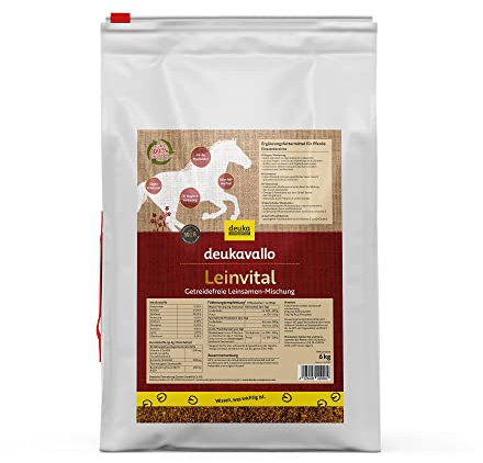 deukavallo Leinvital 6 kg | Pferdefutter | stärke- und zuckerreduzierte Leinsamen-Mischung für Verdauung und Stoffwechsel | getreidefrei | unterstützt Muskelaufbau + Fruchtbarkeit…