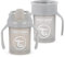 Twistshake 360 Cup + Mini Cup | Baby Sippy Cups with 360° Drinking Rim and Soft Spout with Fruit Mixer - 230ml | Children's Learning Cup with Handles | Non-Spill and Leak-Proof | BPA-Free | Grey