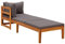 FIRBNUS Sonnenliege mit 1 Armlehne Dunkelgrau Massivholz Akazie Liegestuhl Balkon Sonneninsel Outdoor Gartenliege Holz Sonnenliege Holz Gartenliegen Gartenmöbel Lounge Sofa Outdoor Liegestuhl Garten