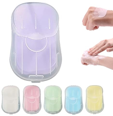 Hilai Shampooing à Savon, Savon en Papier Portable, 6 boîtes / 300 Feuilles, PP jetant PP à la Main Feuille de Flocons de Savon pour Le Camping de Camping en Plein air