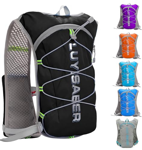 Mochila de chaleco de hidratación ligera, ajustable, correas de pecho, compatible con vejiga de agua de 2 L, paquete de aislamiento reflectante transpirable para mujeres