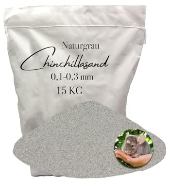 Aquagran 15 kg Chinchillasand Badesand 0,1-0,3 mm hocherhitzt keimfrei samtweich hellgrau umweltfreundlich papierverpackt