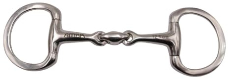 AMKA Olivenkopfgebiss doppelt gebrochen Edelstahl 16 mm, Flache Ringe