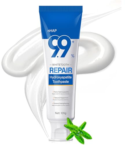 9.9% Hydroxyapatite Toothpaste 120g Nano Hydroxyapatite, Repairs Teeth & Reduces Sensitivity, Natural Peppermint, Provides Long-Lasting Freshness
