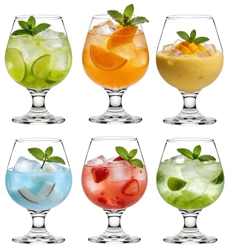 MYKAGS Gläser Set von 6 350ml eleganten Glas Dessertschalen Eis Tassen für Sundaes, Puddings, Fruchtsalate und Vorspeisen