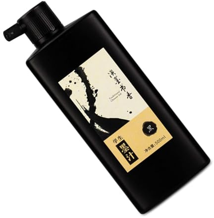 HUSHUI Inchiostro per Calligrafia Inchiostro per Penna Nera Qualità Professionale per Artisti Principianti Liquido Ad Asciugatura Rapida da 500 Ml