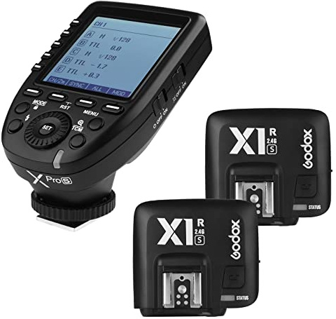 Godox Xpro-C 2.4G X System TTL Wireless Flash Trigger Transmitter & 2 * X1R-C Controller Receiver Compatible for Canon Flash…