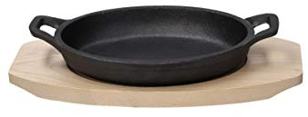 TEGAME IN GHISA CM 17X11 CON SUPPORTO IN LEGNO