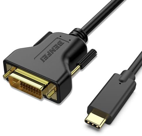 BENFEI USB C auf DVI Kabel 0,9m, USB Typ C [Thunderbolt 3/4] zu DVI Kabel Kompatibel für iPhone 15 Pro/Max MacBook Pro/Air 2023 iPad Pro iMac S23 XPS 17 usw