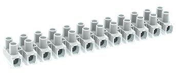 Arnocanali B125 5 pezzi Morsettiera in Polipropilene 25 Mm², da 12 Poli, con 1 Foro, Colore Bianco