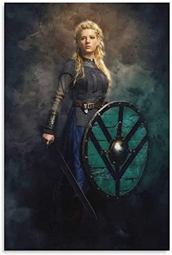 5D Diamant Painting Set FüR Erwachsene Und Kinder Lagertha Vikings Poster Malerei Leinwand DIY Diamond Painting Kristall Strass Diamant Stickerei GemäLde 15.7x19.7(40x50cm) Kein Rahmen